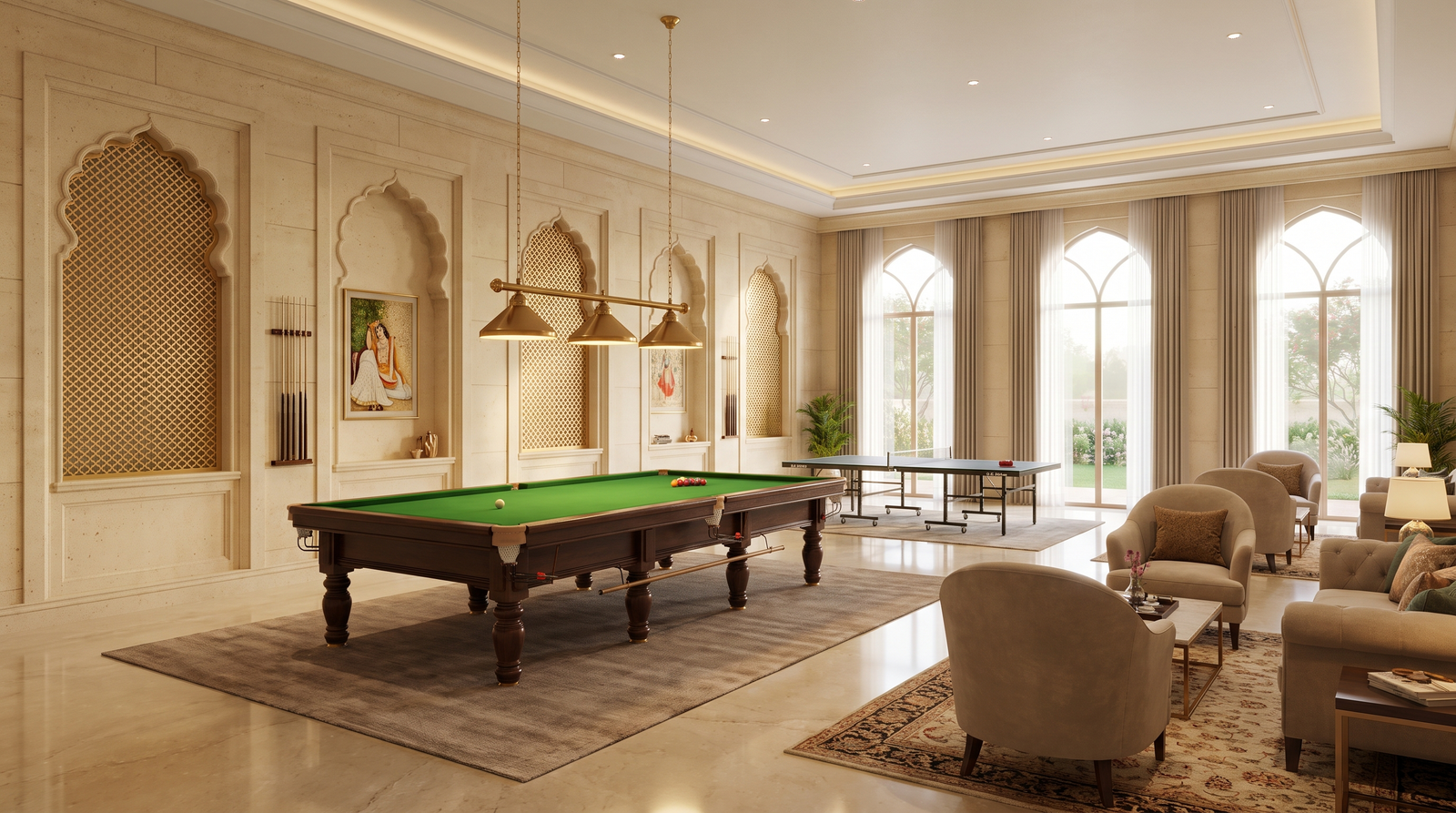 Clubhouse indoor games room